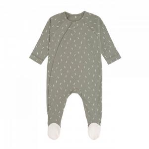 Pyjama avec pieds GOTS Petits traits olive 50/56, 0-2 mois - Lassig - 1531027585-56