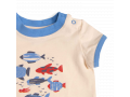 HELIO Tee-shirt 3m jersey écru motif poissons - 3 mois - Moulin Roty - 719778