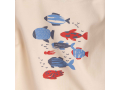HELIO Tee-shirt 6m jersey écru motif poissons  - 6 mois - Moulin Roty - 719779