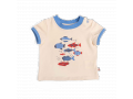 HELIO Tee-shirt 12m jersey écru motif poissons - 12 mois - Moulin Roty - 719780