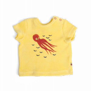 HECTOR Tee-shirt 18m bouclette éponge jaune motif pieuvre  - 18 mois - Moulin Roty - 719787
