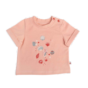 HELINE Tee-shirt 36m jersey rose motif coquillages  - 36 mois - Moulin Roty - 719795