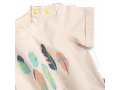HELOISE Tee-shirt 36m jersey écru motif plumes  - 36 mois - Moulin Roty - 719801
