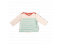 HADRIEN Tee-shirt 3m jersey écru et vert motif marinière - 3 mois - Moulin Roty - 719802