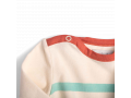 HADRIEN Tee-shirt 6m jersey écru et vert motif marinière - 6 mois - Moulin Roty - 719803