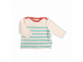 HADRIEN Tee-shirt 36m jersey écru et vert motif marinière  - 36 mois - Moulin Roty - 719807