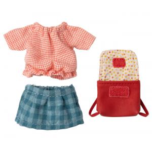 Vêtements et sac, Souris grande soeur - Rouge - H: 1,5 cm x L : 9 cm x l: 9 cm - Maileg - 17-3206-02