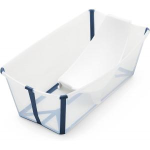 Ensemble baignoire Flexi Bath® transparent bleu et transat de bain nouveau -né (Transparent Blue) - Stokke - 531504