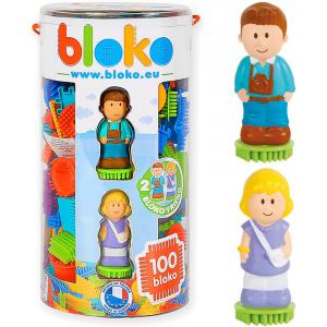 Tube de 100 blocs Bloko et 2 personnages en 3D - BLOKO - 1-503664-AA