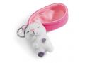Porte-clés chat tacheté dormant dans son panier rose - 8 cm - Nici - 48839