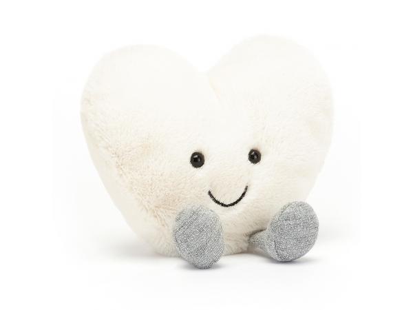Amuseable cream heart small - h : 11 cm x l : 12 cm