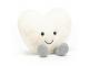 Peluche Amuseable Cream Heart Small - H : 11 cm x L : 12 cm