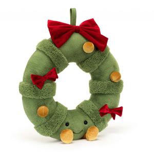 Amuseable Decorated Christmas Wreath  - H : 44 cm x L : 37 cm - Jellycat - A2DW