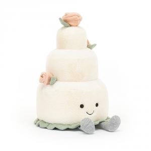 Peluche Amuseable Wedding Cake - L: 19 cm x H: 30 cm - Jellycat - A1WED
