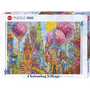PUZZLE 1000 pièces CHARMING VILLAGE PINK TREES HEYE - Heye - 30012