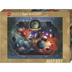 Puzzle 1500p Map Art Space World Heye - Heye - 30001