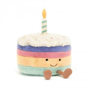 Peluche Amuseable Rainbow Birthday Cake H: 26 cm - Jellycat - A1RBC