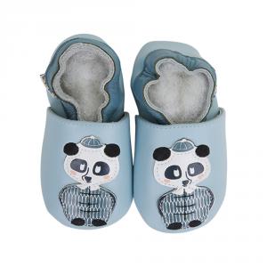 Chaussons en cuir à motifs Panda 6-12 MOIS - T 19-20 - Lait et Miel - PAN01-6-12-MOIS