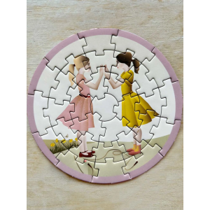 HANDCLAPPING GIRLS - mini puzzle - 11x6,5x2 cm - Vissevasse - F-2020-032-G7
