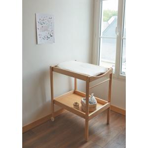 Table à langer MARGOT 2 plateaux et repose-serviette - Vernis Naturel - Combelle - 183701
