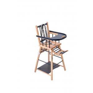 Chaise haute traditionnelle MARCEL transformable barreaux - Hybride Anthracite - Combelle - 131514