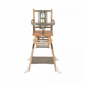 Chaise haute traditionnelle MARCEL transformable barreaux - Hybride Gris - Combelle - 131509