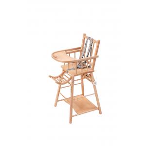 Chaise haute traditionnelle MARCEL transformable barreaux - Vernis Naturel - Combelle - 131501