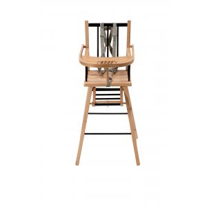 Chaise haute traditionnelle ANDRÉ fixe - Hybride Noir - Combelle - 131710