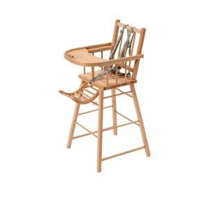 Chaise haute traditionnelle ANDRÉ fixe - Vernis Naturel - Combelle - 131701
