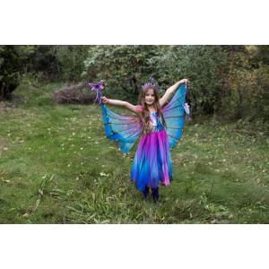 Robe de papillon avec ailes, bleu/violet, taille US 3-4 - Great Pretenders - 32543