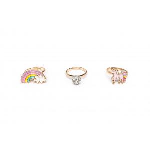 Bagues Boutique Unicorn Rainbow, 3 Pcs - Great Pretenders - 90207