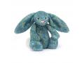 Peluche Bashful Luxe Bunny Azure Original - L: 12 cm x H: 31 cm - Jellycat - BAS3AZU