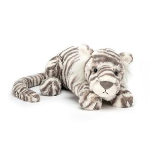 Peluche Sacha Snow Tiger Little - L: 21 cm x H: 8 cm - Jellycat - SAC4TN