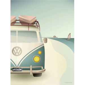 VW CAMPER - poster - 30x40 cm - Vissevasse - F-2016-140-M