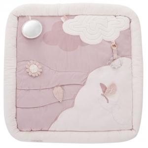 Tapis d'éveil ouatiné soft boa avec arche de jeux rose -  Promenade Bucolique rose clair - Combelle - 164717