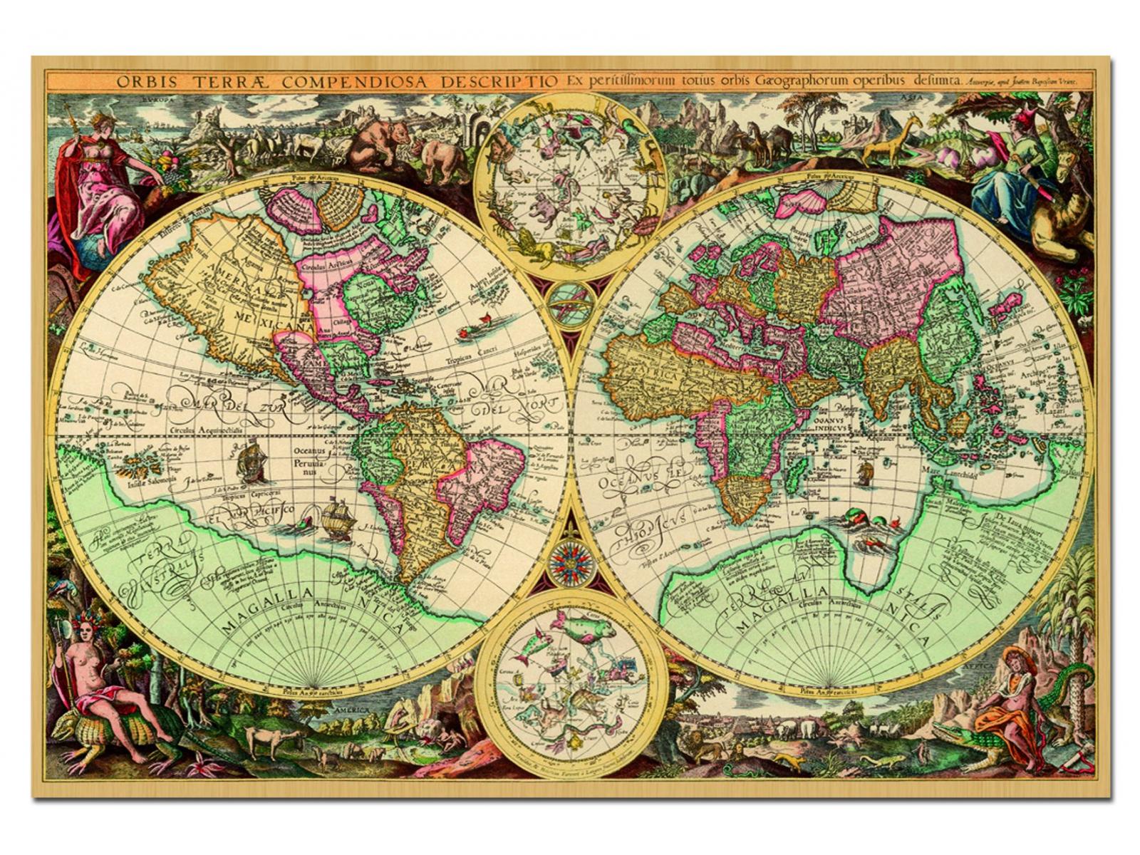 14115 Puzzle 1000 Pièces Ancienne Carte Du Monde Collection Genuine