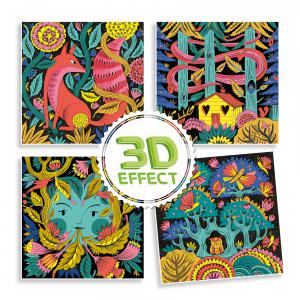 Dessin et coloriage - Forêt fantastique - 3D effect - Djeco - DJ08652