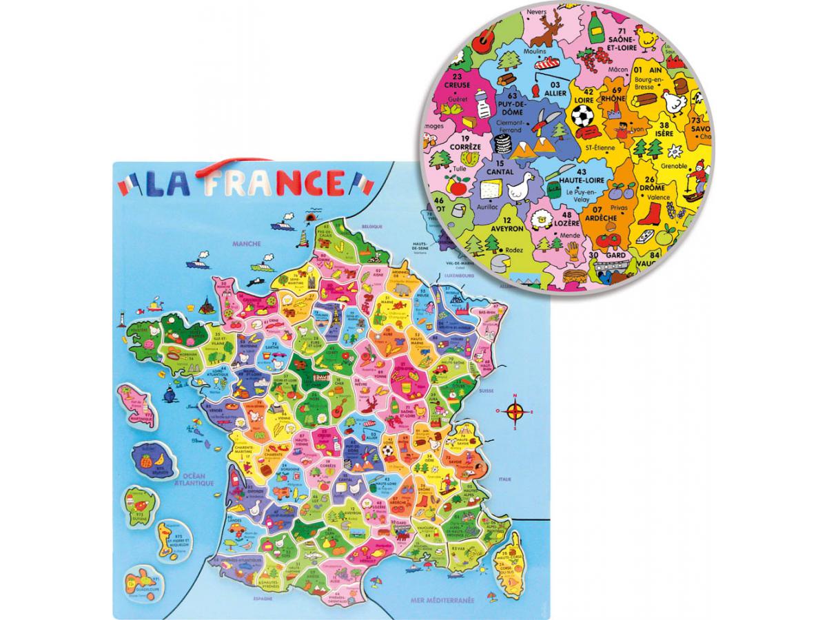 Vilac - Carte de la France magnétique (95 pcs)