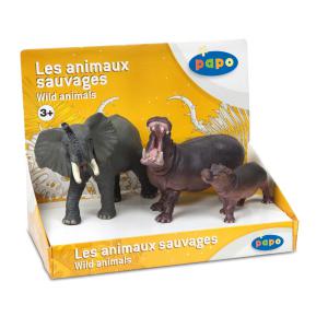 Papo - 80001 - Boîte présentoir animaux sauvages 2 (3 fig.) - Dim. 24 cm x 12,8 cm x 18,3 cm (95555)